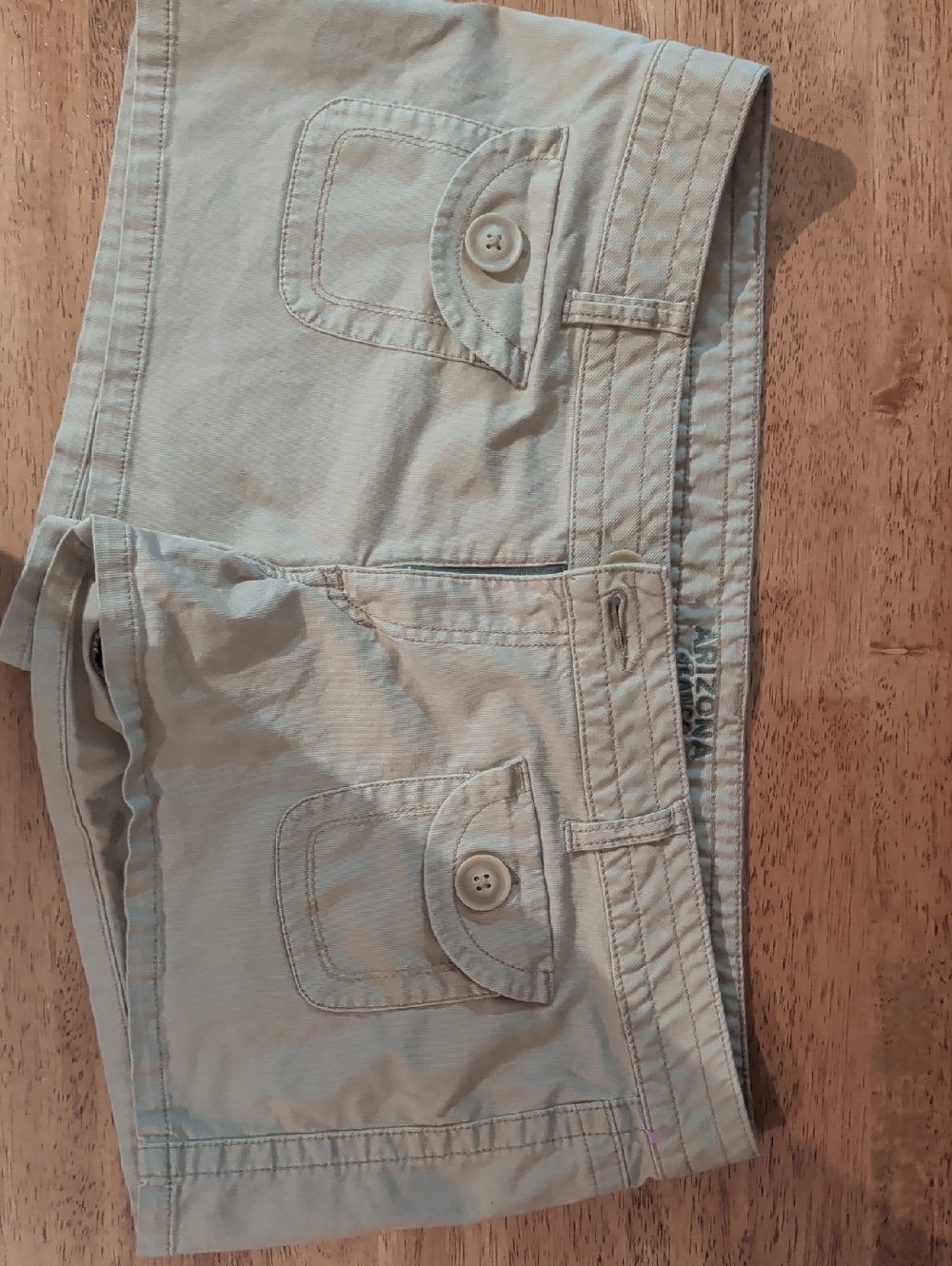 Arizona Jean Company Beige Embroidered Waistband Shorts
